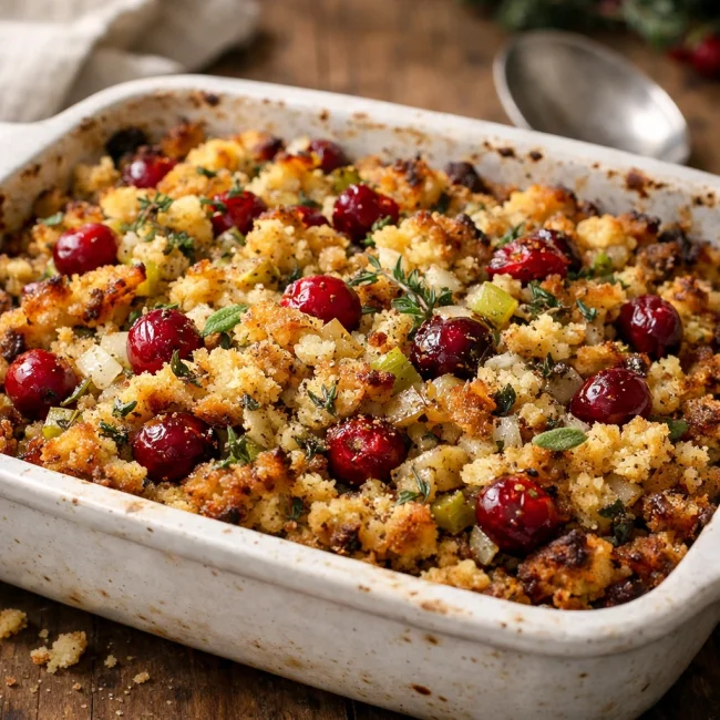 Savory Cranberry Cornbread Dressing
