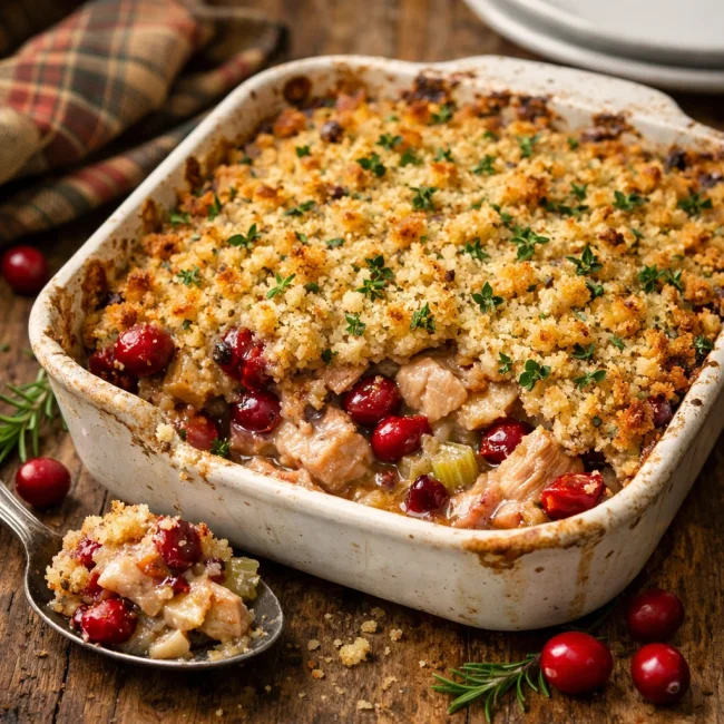 Savory Cranberry Turkey Casserole