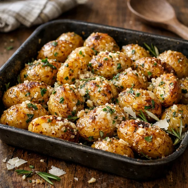 Savory Garlic Herb Parmesan Potatoes