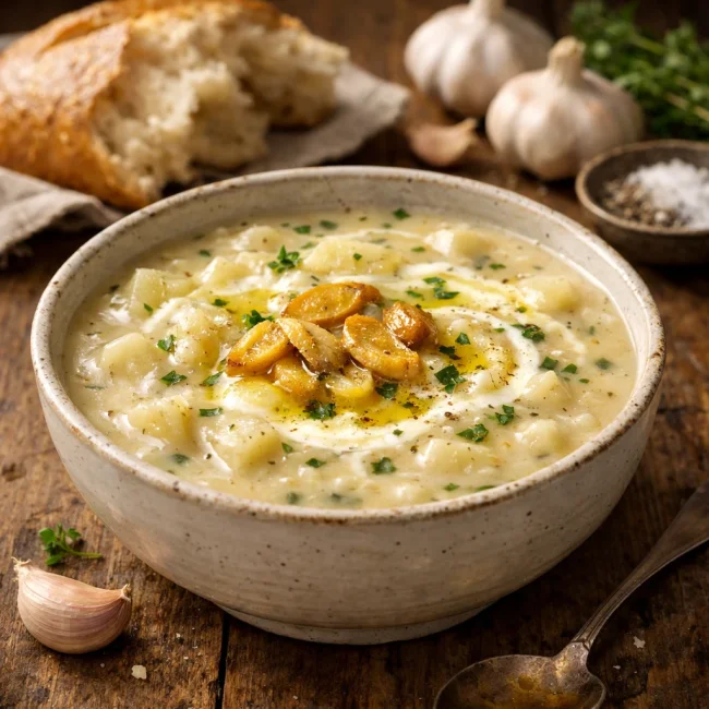Savory Garlic Potato Soup