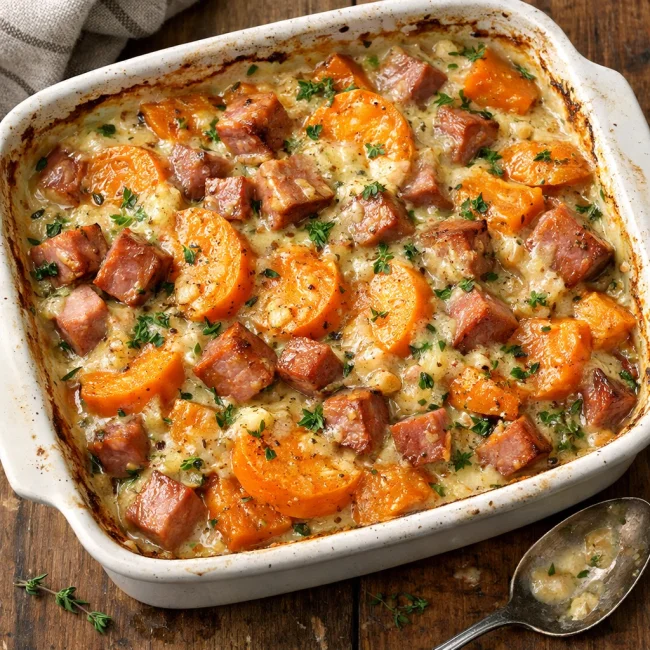 Savory Ham & Sweet Potato Casserole
