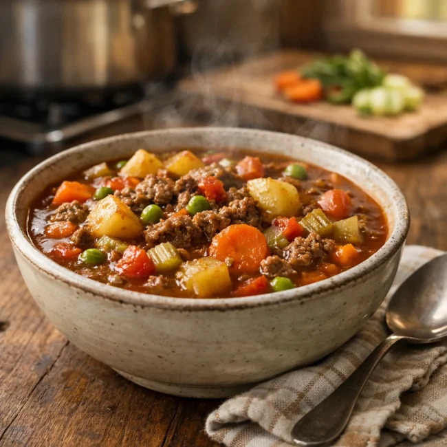 Savory Hamburger Stew Deluxe
