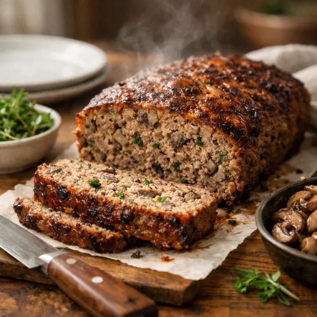 Savory Herb & Mushroom Meatloaf