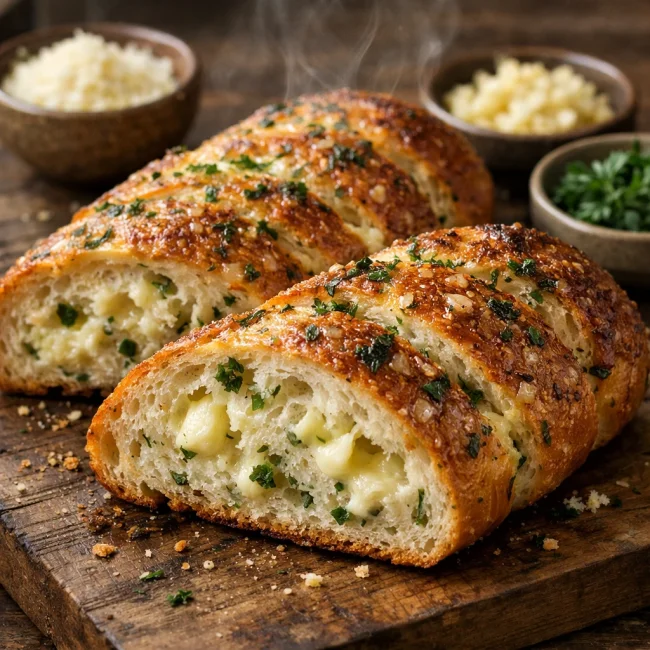 Savory Herb and Cheese Garlic Bread