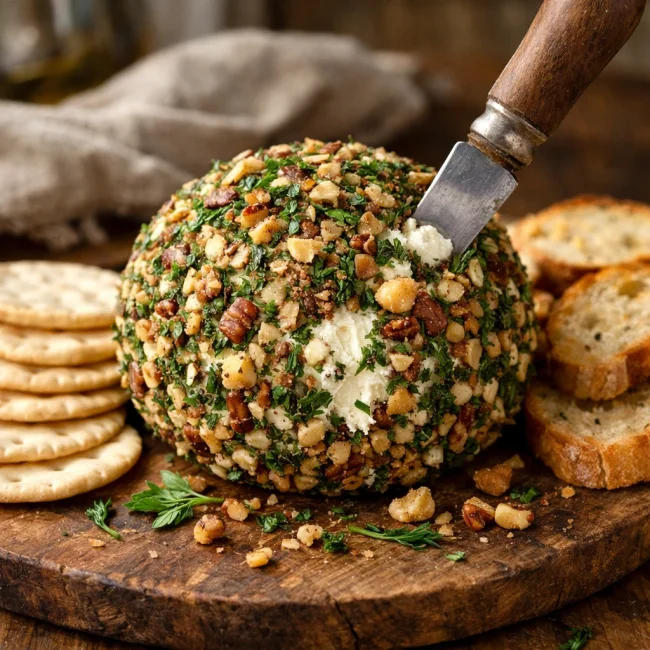 Savory Herb and Nut Cheese Ball