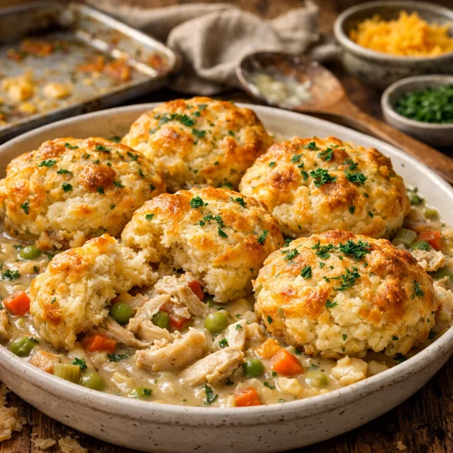 Savory Herb Chicken & Cheddar Biscuits