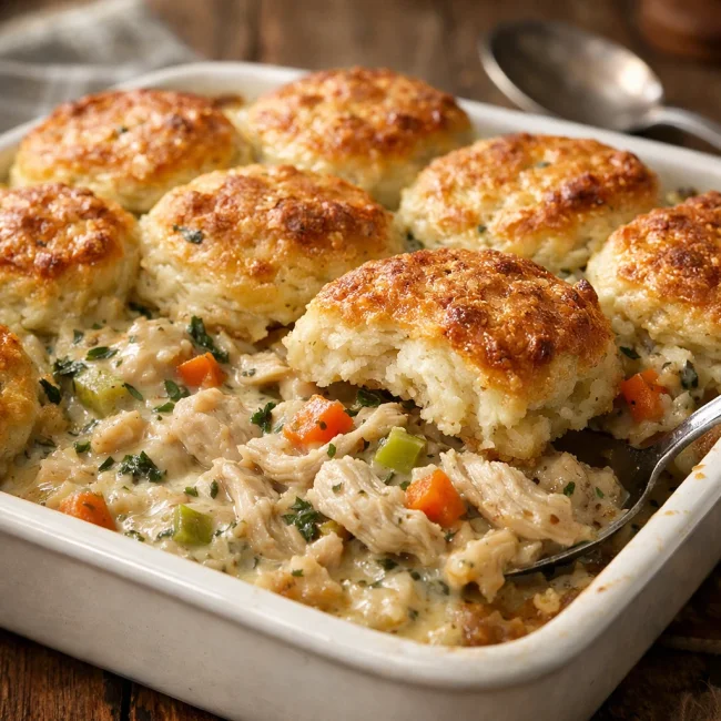 Savory Herb Chicken and Biscuit Delight