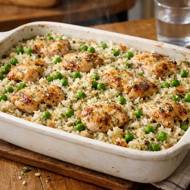 Savory Herb Chicken and Rice Bake