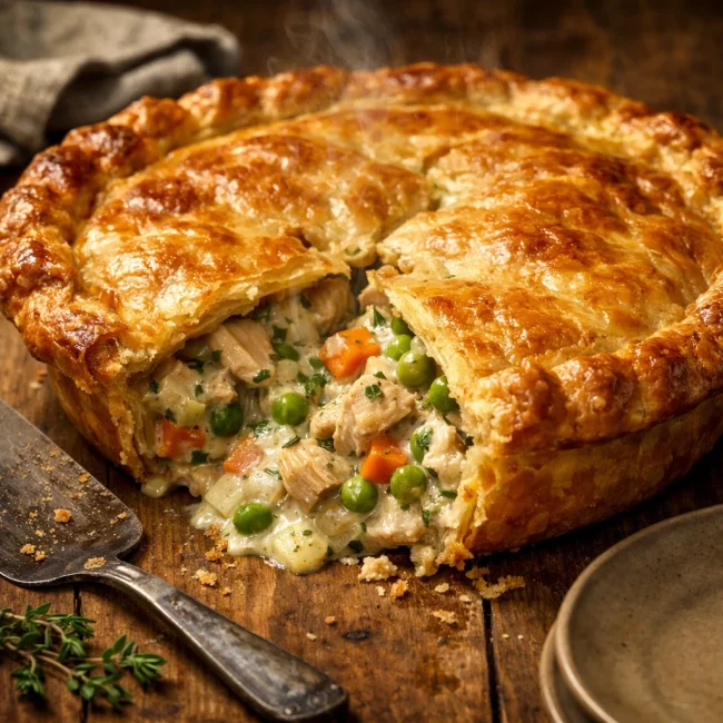 Savory Herb Chicken Puff Pastry Pie