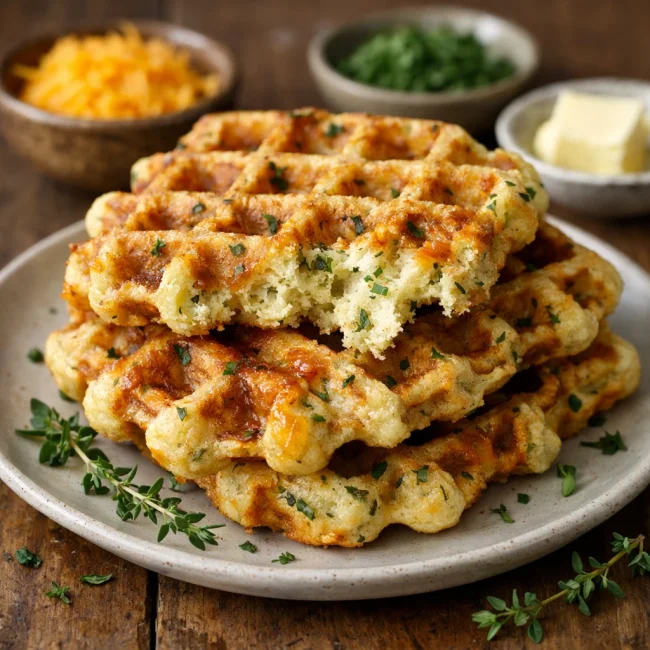 Savory Herb Cornmeal Waffles