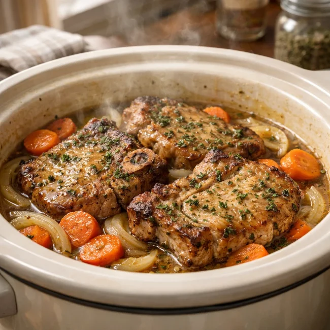 Savory Herb Crock Pot Pork Chops