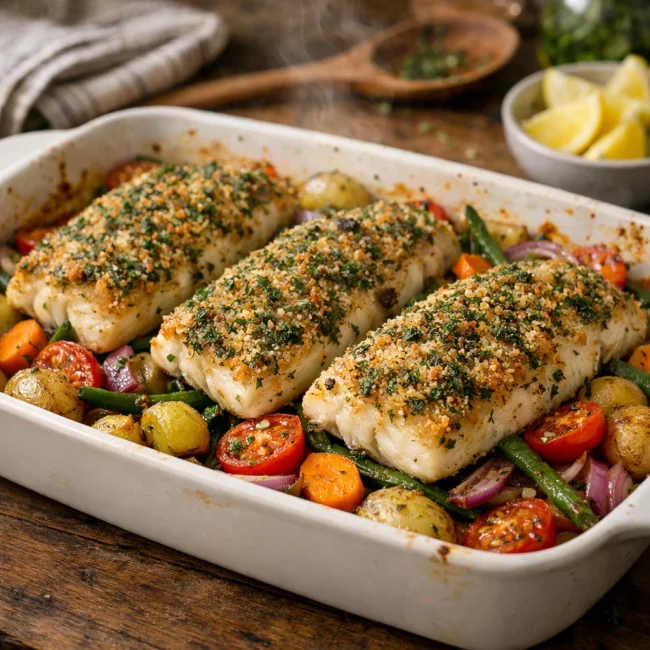 Savory Herb-Crusted Fish Bake