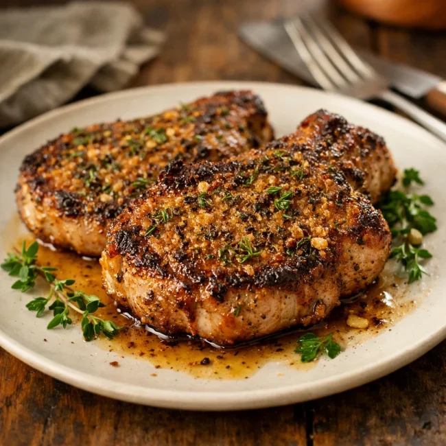 Savory Herb-Crusted Pan-Fried Pork Chops