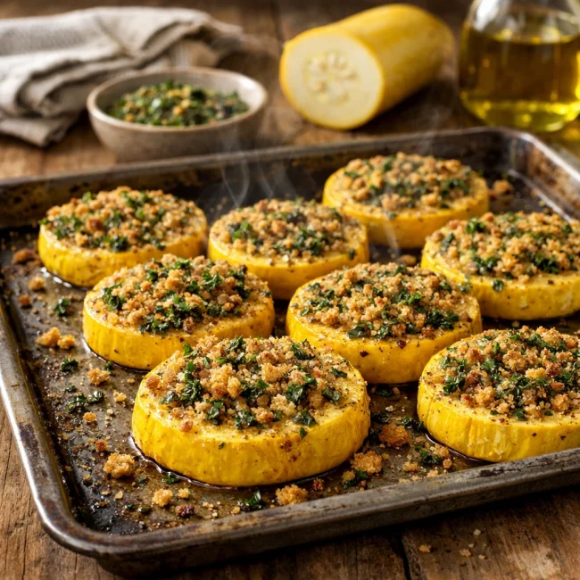 Savory Herb-Crusted Yellow Squash