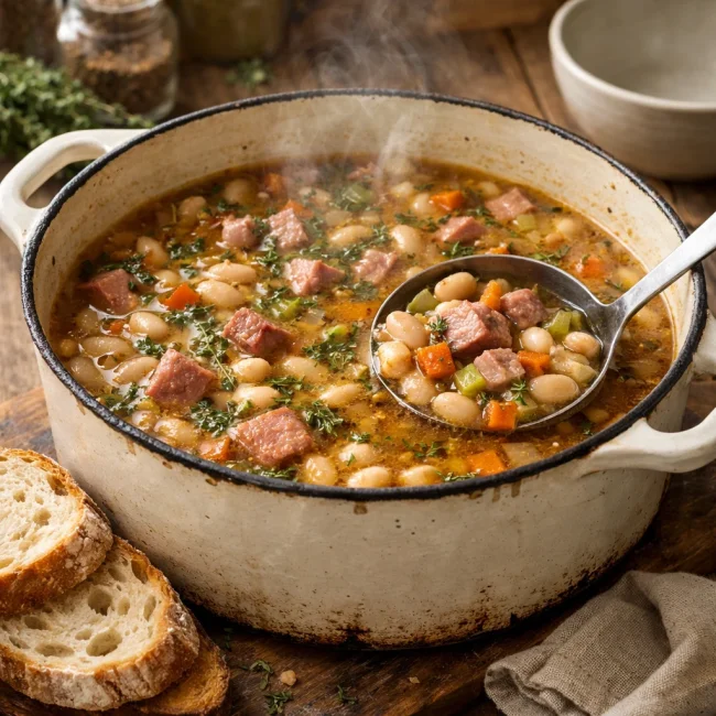 Savory Herb Ham and Bean Soup