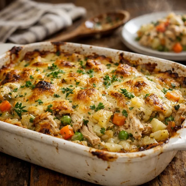 Savory Herb Leftover Chicken Casserole