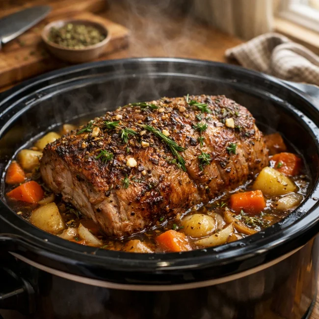 Savory Herb Pork Roast in the Crock Pot
