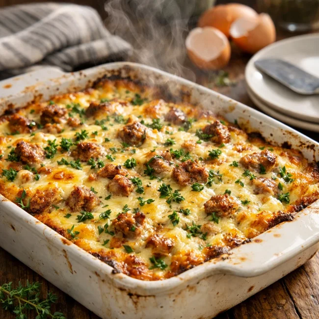Savory Herb Sausage Breakfast Casserole