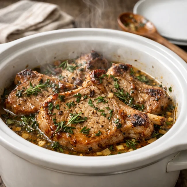 Savory Herb Slow Cooker Pork Chops