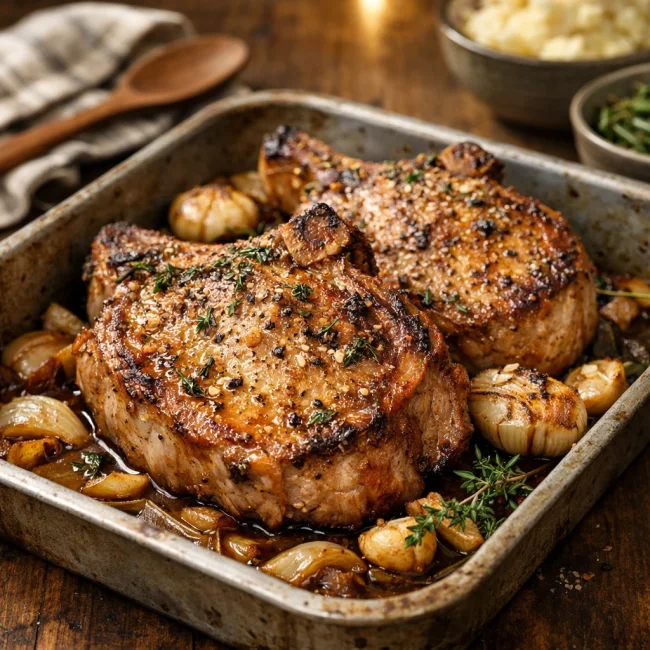 Savory Heritage Baked Pork Chops