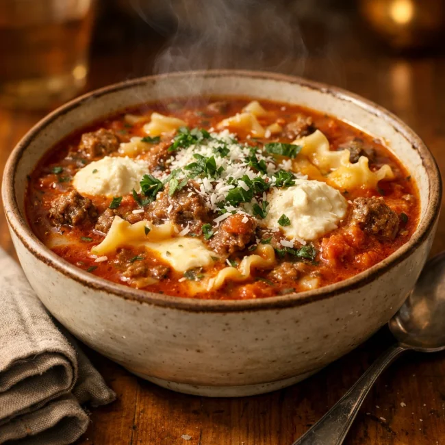 Savory Italian Lasagna Soup