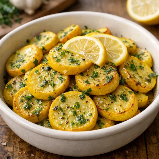 Savory Lemon Herb Yellow Squash