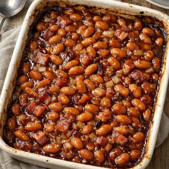 Savory Maple Baked Beans