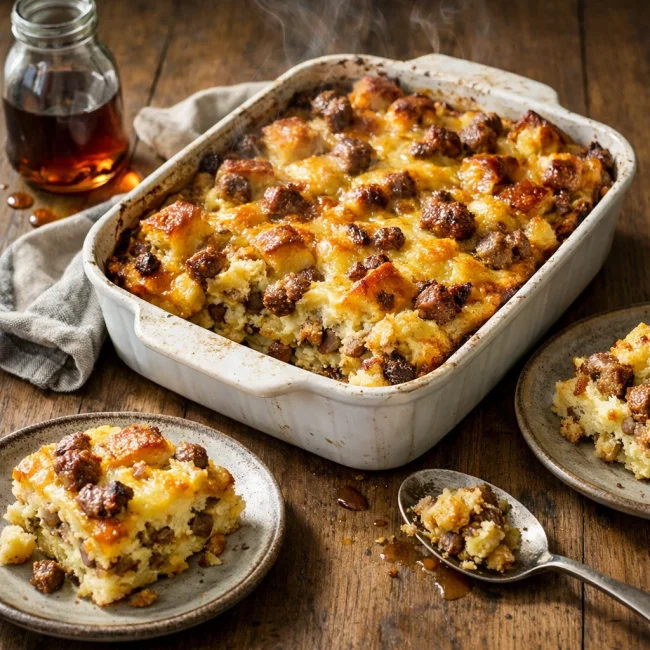 Savory Maple Breakfast Sausage Casserole