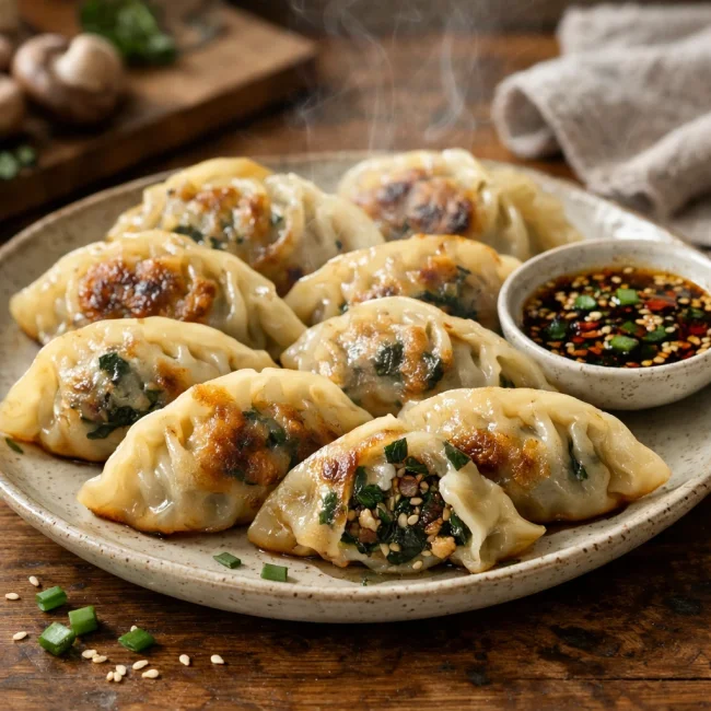 Savory Mushroom & Spinach Dumplings