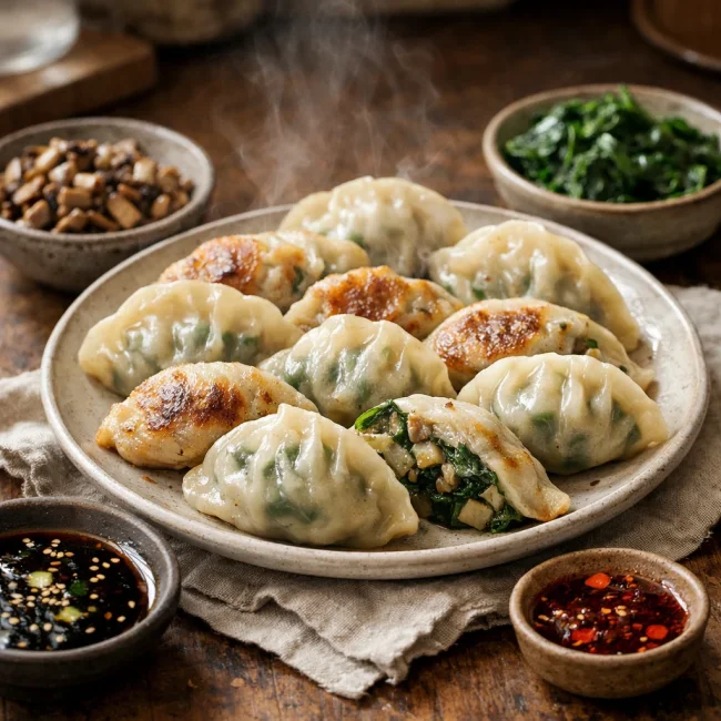 Savory Mushroom and Spinach Dumplings