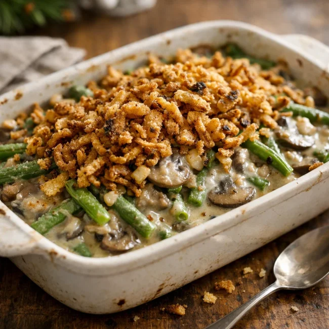 Savory Mushroom Green Bean Casserole