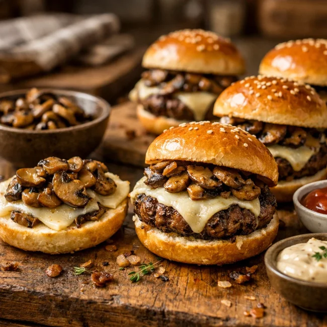 Savory Mushroom Swiss Sliders