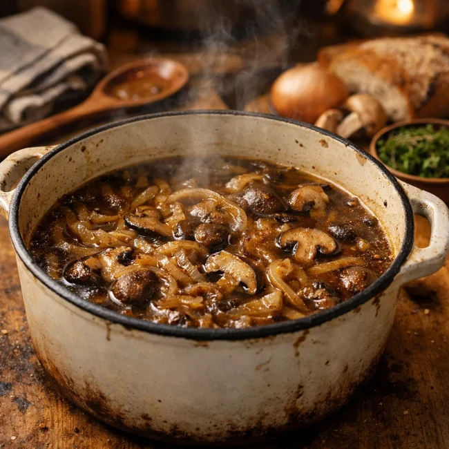 Savory Onion and Mushroom Soup