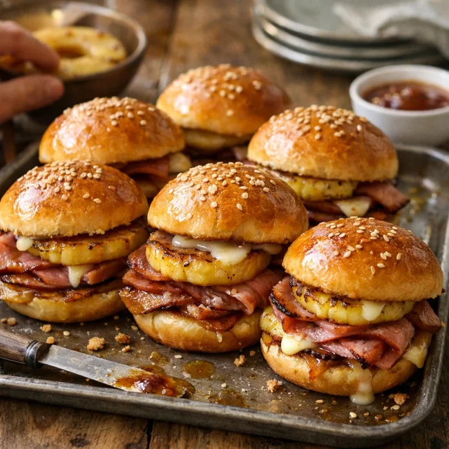 Savory Pineapple Ham Sliders
