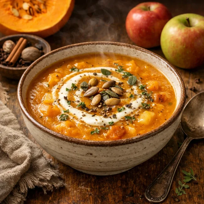 Savory Pumpkin and Apple Soup