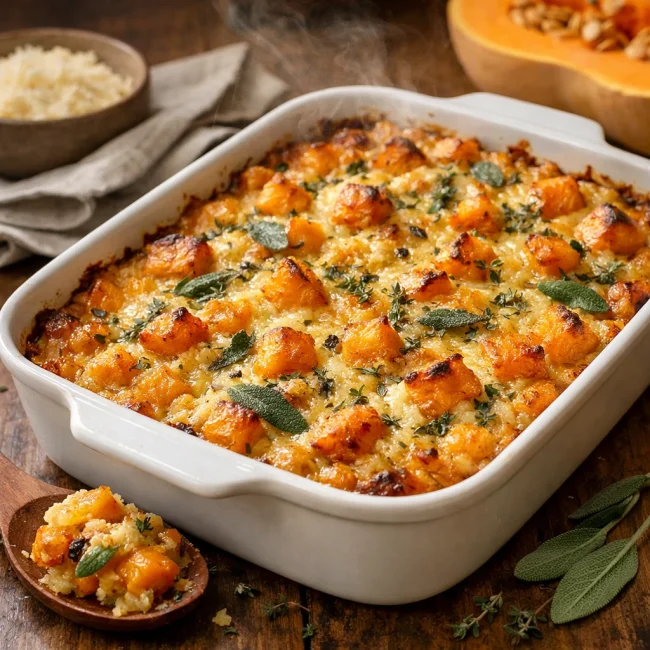 Savory Sage Butternut Squash Casserole