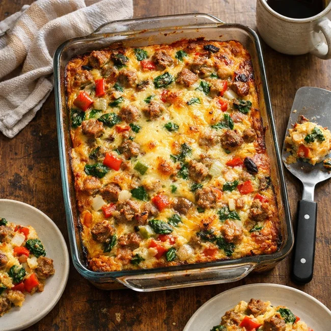 Savory Sausage and Veggie Breakfast Casserole