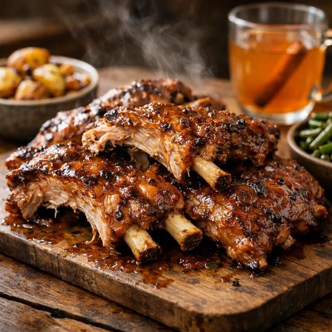 Savory Slow Cooker Apple Cider Ribs