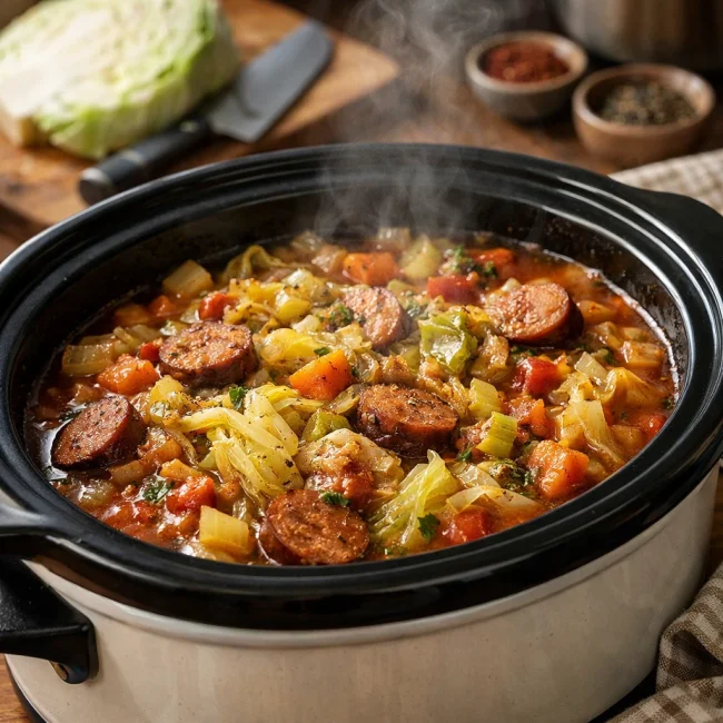 Savory Slow Cooker Cabbage Delight
