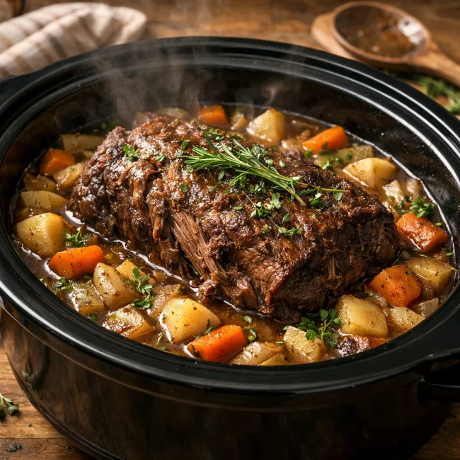 Savory Slow Cooker Herb Pot Roast