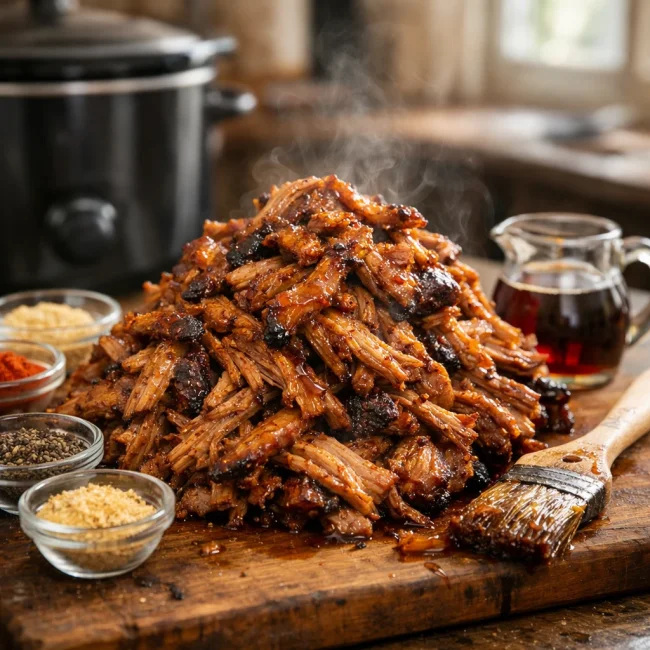 Savory Slow Cooker Maple Pulled Pork