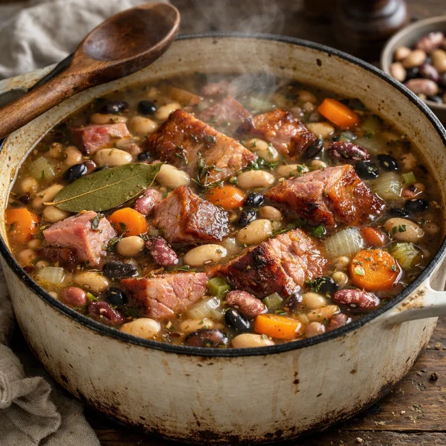 Savory Smoked Ham and Heirloom Bean Soup
