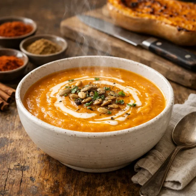 Savory Spiced Butternut Squash Soup