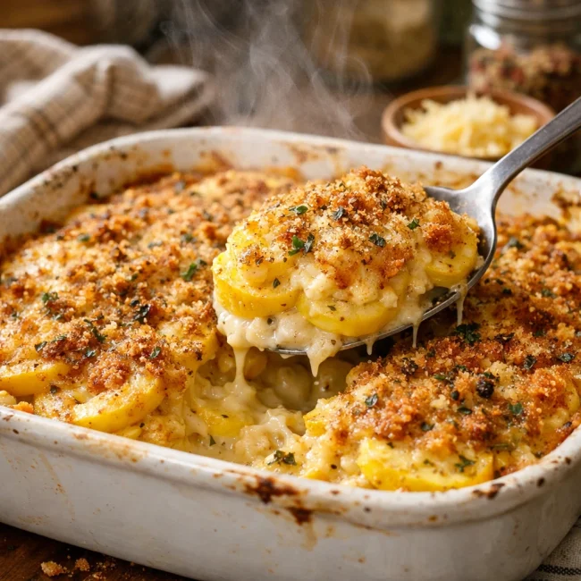 Savory Spiced Yellow Squash Casserole