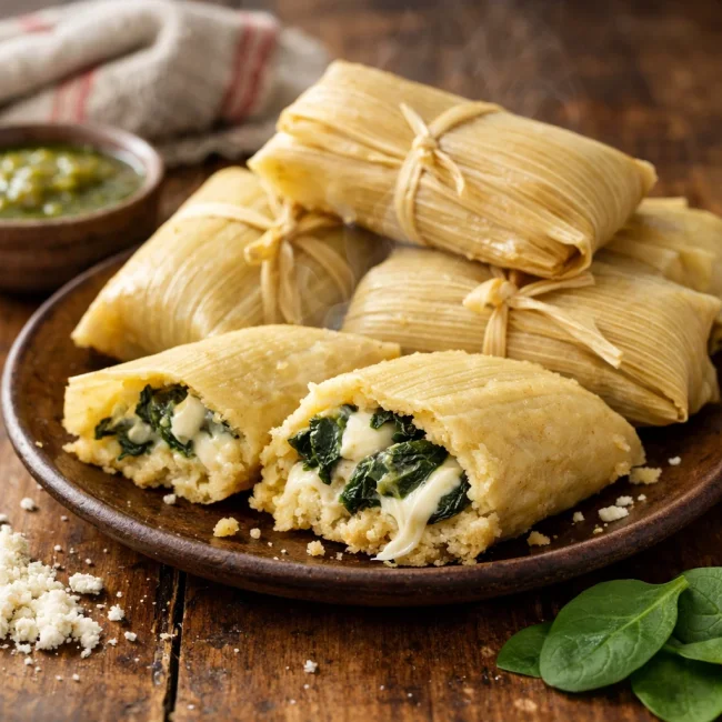 Savory Spinach and Cheese Tamales