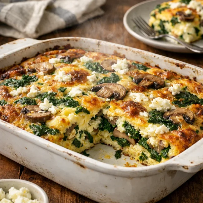Savory Spinach and Mushroom Egg Casserole