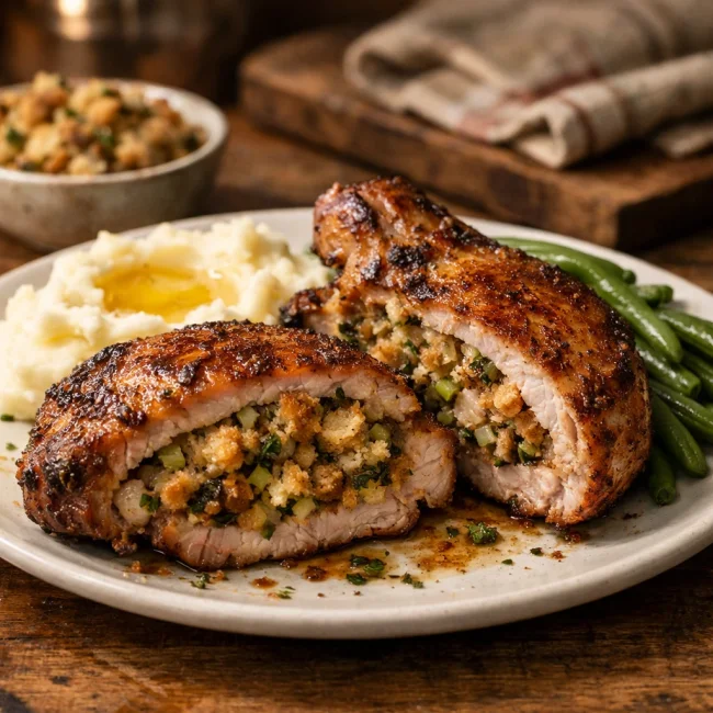 Savory Stuffed Pork Chops