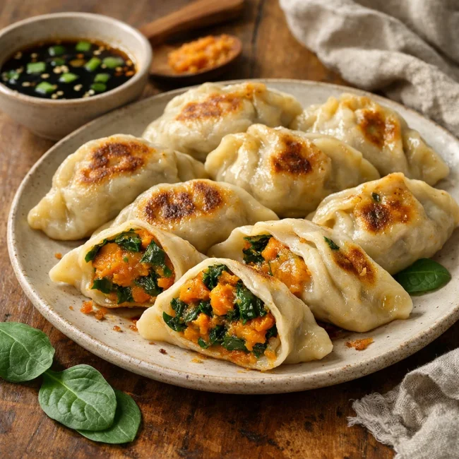 Savory Sweet Potato & Spinach Dumplings