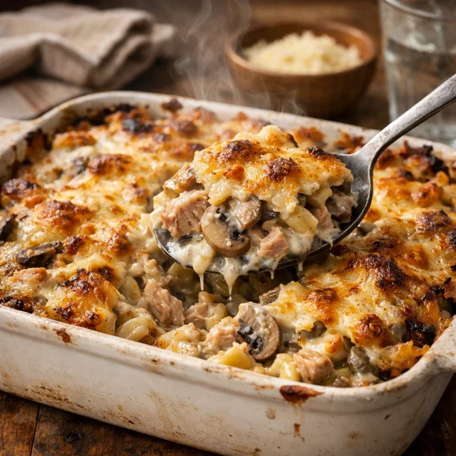 Savory Tuna & Mushroom Casserole