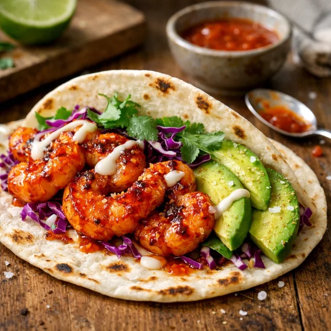 Scorching Sriracha Shrimp Tacos